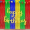 3-Pack Blue, Red, Green & Yellow Foil Fringe Curtains Party Backdrop Decorations